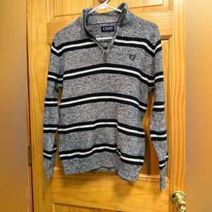 Men’s Chaps size small quarter zip sweater with leather pull